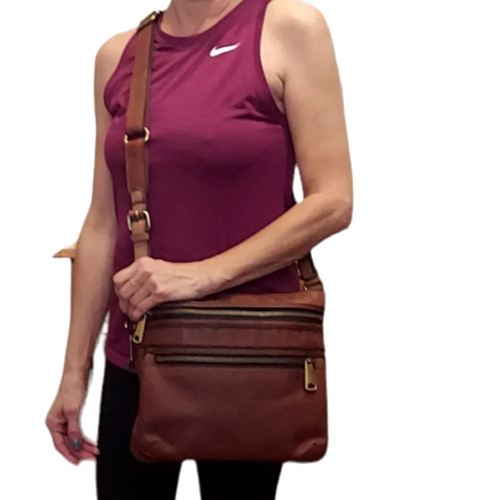Fossil Like New Vintage Leather Convertible Shoulder Bag